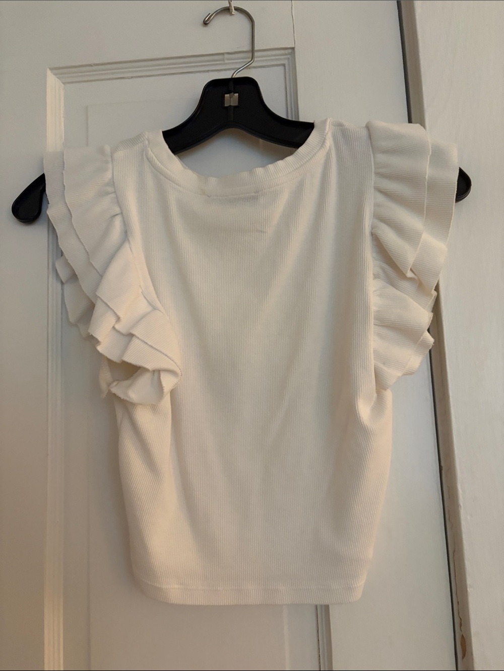 Zara white Ruffle Sleeve Tank Top - Picture 3 of 4